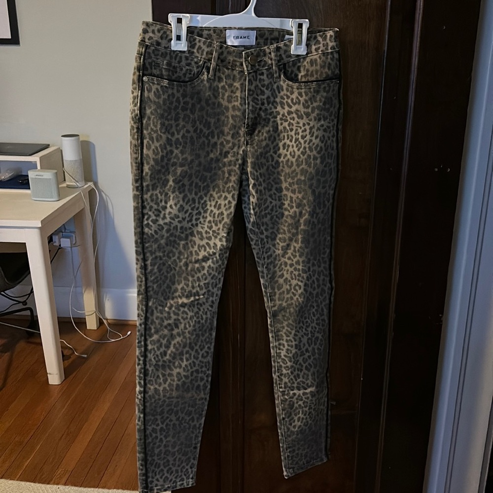 Frame Leopard Print Jeans